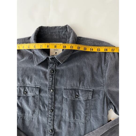 Splendid Mills Corduroy Shirt Men S Gray Lightweight Casual Western Cowboy NWT - Picture 3 of 9